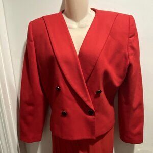 Vintage Valentine's Academia Preppy Oversized Cropped Wool Blazer Jacket 10P